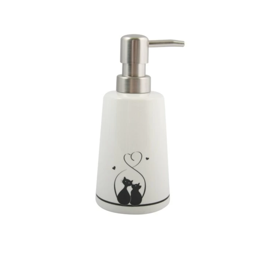 Dispenser Porta Sapone in ceramica bianco collezione PISICA