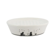 Porta Sapone in ceramica  bianco collezione PISICA