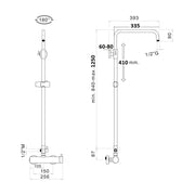 Colonna doccia C15 regolabile e orientabile con deviatore MX1E by CeramicStore | Lo specialista del tuo bagno