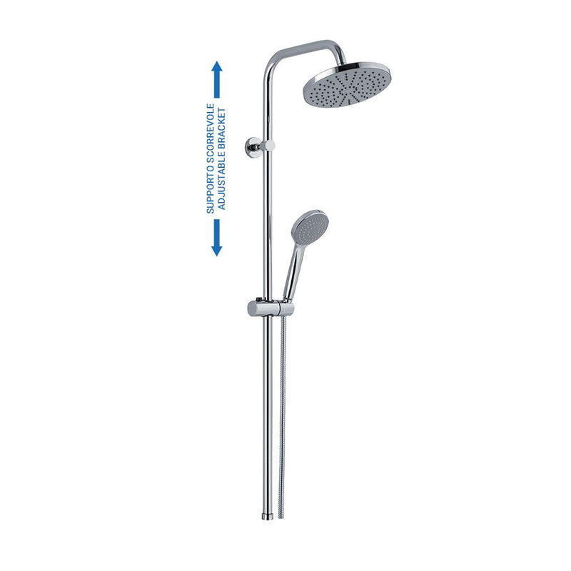 Colonna doccia C14 supporto scorrevole con attacco 3/4F e soffione 20cm by CeramicStore | Lo specialista del tuo bagno