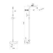 Colonna doccia C14 supporto scorrevole con deviatore MX1E by CeramicStore | Lo specialista del tuo bagno