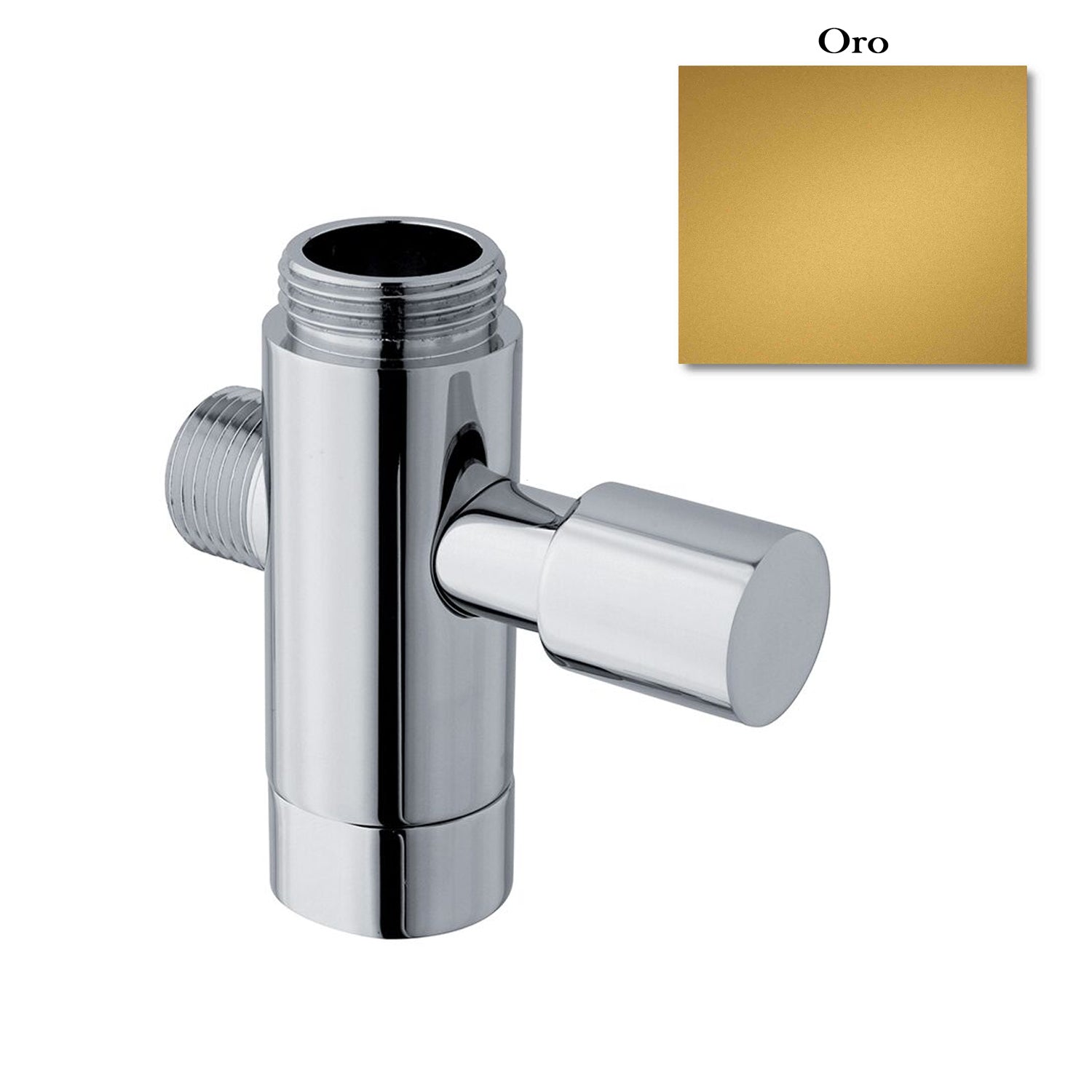 Deviatore in ottone con attacco 3/4M, 3/4F e 1/2M oro by CeramicStore | Lo specialista del tuo bagno
