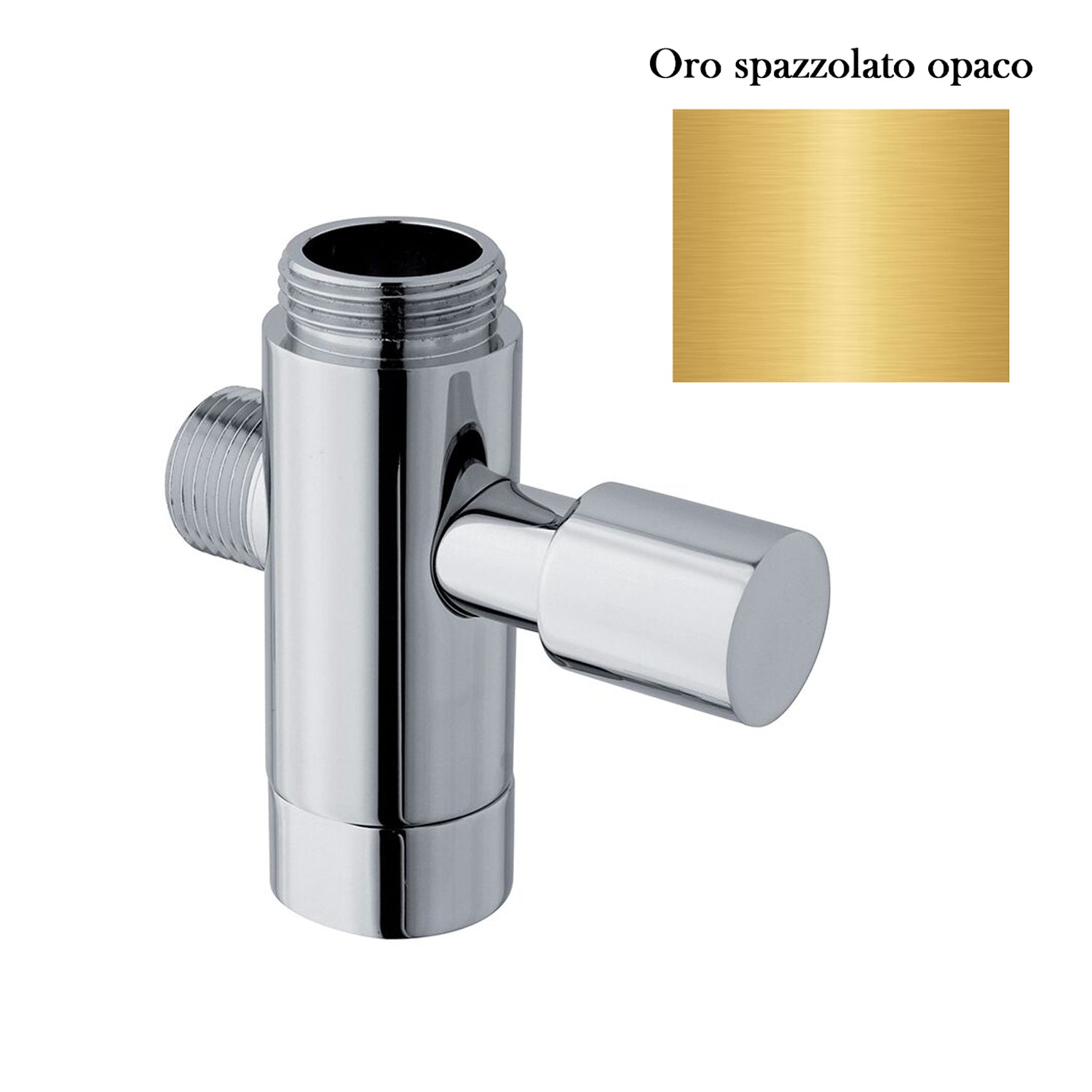 Deviatore in ottone con attacco 3/4M, 3/4F e 1/2M oro spazzolato by CeramicStore | Lo specialista del tuo bagno