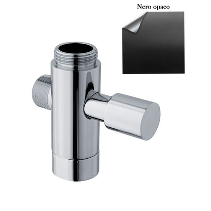 Deviatore in ottone con attacco 3/4F e 1/2M nero opaco by CeramicStore | Lo specialista del tuo bagno