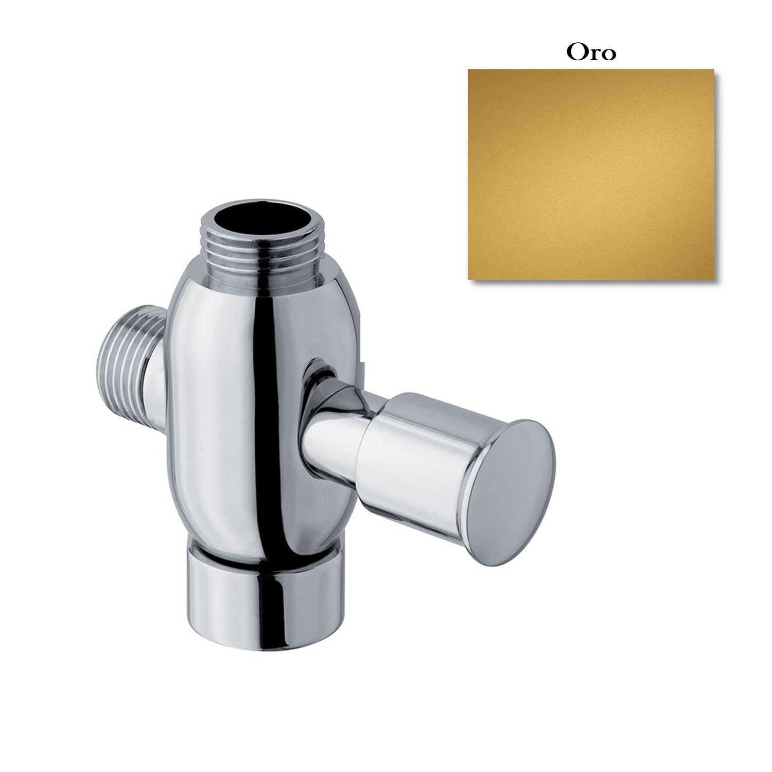 Deviatore bombato in ottone con attacco 3/4M, 3/4F e 1/2M oro by CeramicStore | Lo specialista del tuo bagno