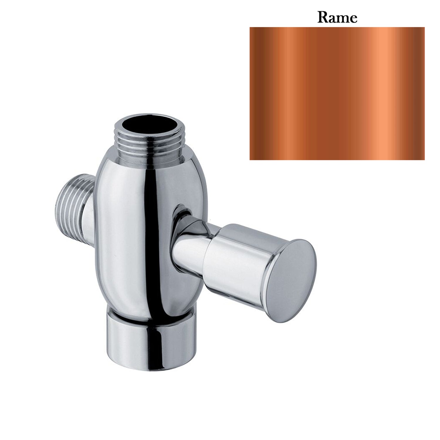 Deviatore bombato in ottone con attacco 3/4M, 3/4F e 1/2M rame by CeramicStore | Lo specialista del tuo bagno
