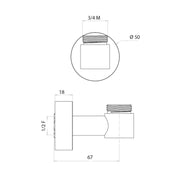 Supporto inferiore con presa acqua per colonna esterno doccia bianco opaco by CeramicStore | Lo specialista del tuo bagno