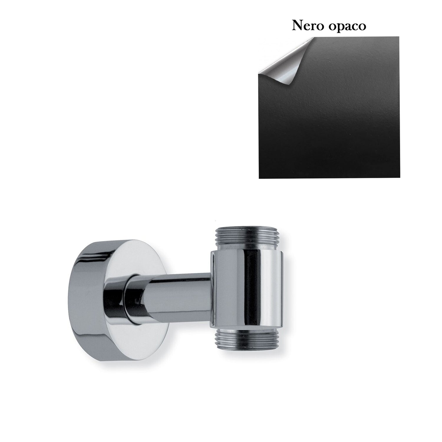 Supporto inferiore con attacco flessibile per colonna doccia esterno nero by CeramicStore | Lo specialista del tuo bagno