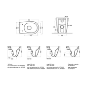 Sanitari Filomuro con scarico traslato collezione EVA wc senza brida + bidet + sedile soft close