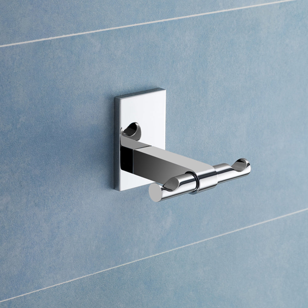 Gedy Appendiabiti doppio Maine in acciaio inox e cromall fissaggio a muro a incollo by CeramicStore | Lo specialista del tuo bagno