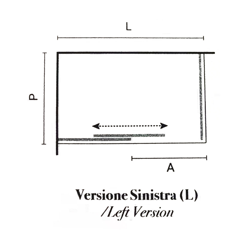 Box doccia rettangolare con apertura scorrevole verso sinistra cm 120x80 modello Lauren in cristallo temperato mm 8- Altezza maggiorata cm 210 by CeramicStore | Lo specialista del tuo bagno