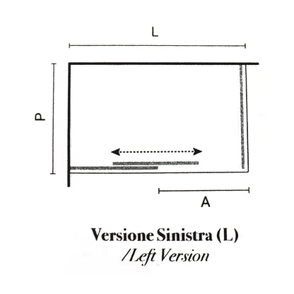 Box doccia rettangolare con apertura scorrevole verso sinistra cm 120x80 modello Lauren in cristallo temperato mm 8- Altezza maggiorata cm 210 by CeramicStore | Lo specialista del tuo bagno