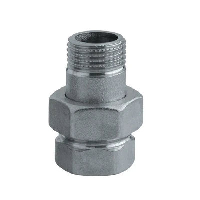 Raccordo diritto 3 pezzi nichelato 1 cromo