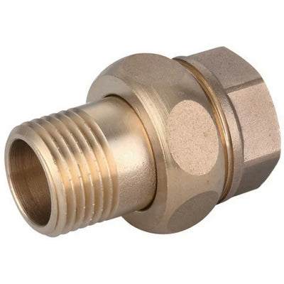 Raccordo diritto mf 3 pezzi ottone giallo ibp 1