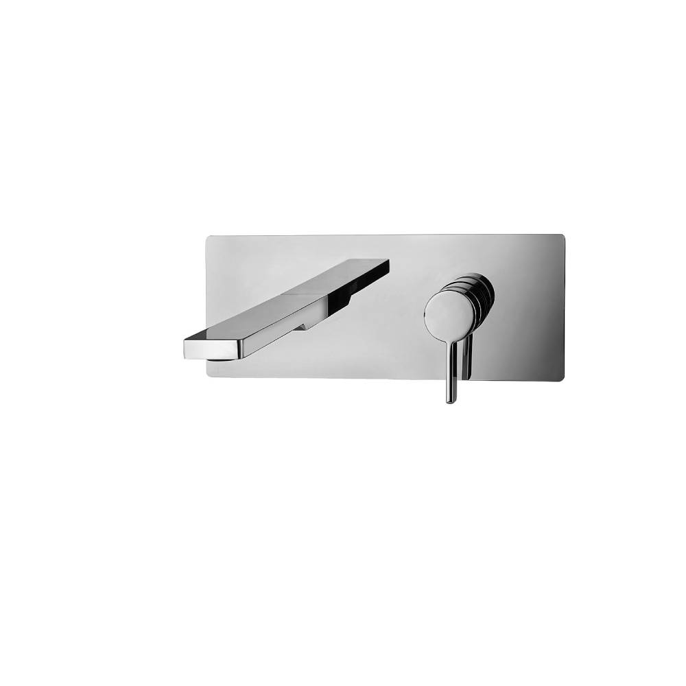Miscelatore lavabo a parete serie Rock modello RO105ST con bocca 200 mm. Steel looking Paffoni by CeramicStore | Lo specialista del tuo bagno