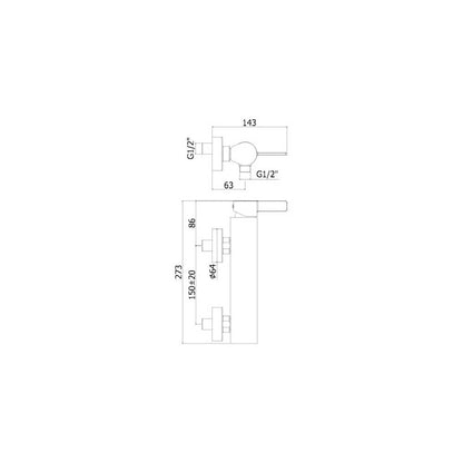 Miscelatore doccia con duplex serie Rock modello RO168DST Steel looking Paffoni by CeramicStore | Lo specialista del tuo bagno