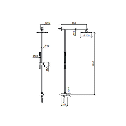 Colonna doccia in acciaio Inox Satinato con deviatore modello Wellness di Tubico by CeramicStore | Lo specialista del tuo bagno