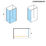 Parete fissa da 90 cm per porta doccia Saloon modello Ermes in Cristallo Trasparente 6 mm by CeramicStore | Lo specialista del tuo bagno