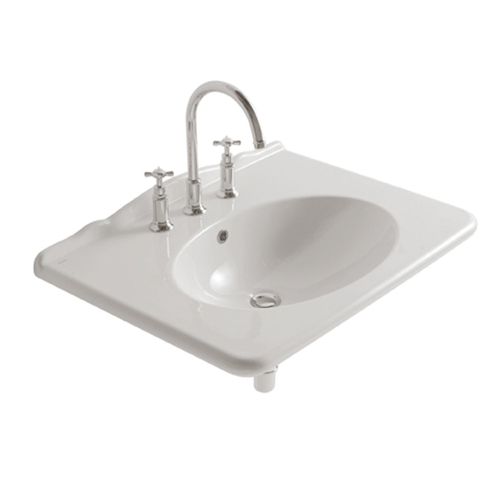 Lavabo sospeso cm 75x55x20h modello Paestum di Ceramica Globo by CeramicStore | Lo specialista del tuo bagno