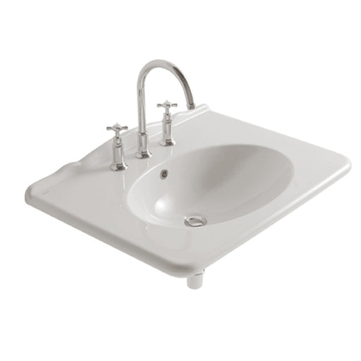 Lavabo sospeso cm 75x55x20h modello Paestum di Ceramica Globo by CeramicStore | Lo specialista del tuo bagno