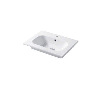 Lavabo a consolle in ceramica bianca lucida serie Qubo Square 46 Disegno-Ceramica 61cm by CeramicStore | Lo specialista del tuo bagno