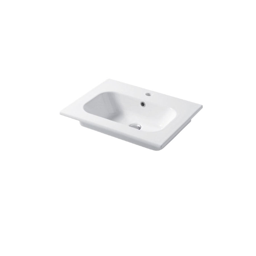 Lavabo a consolle in ceramica bianca lucida serie Qubo Square 46 Disegno-Ceramica 61cm by CeramicStore | Lo specialista del tuo bagno