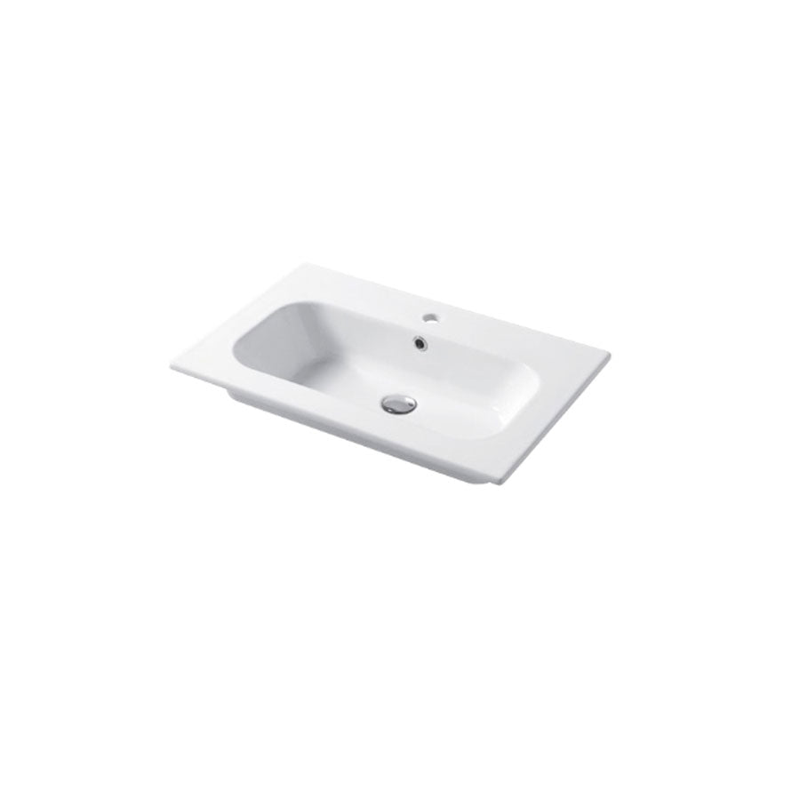 Lavabo a consolle in ceramica bianca lucida serie Qubo Square 46 Disegno-Ceramica 71cm by CeramicStore | Lo specialista del tuo bagno