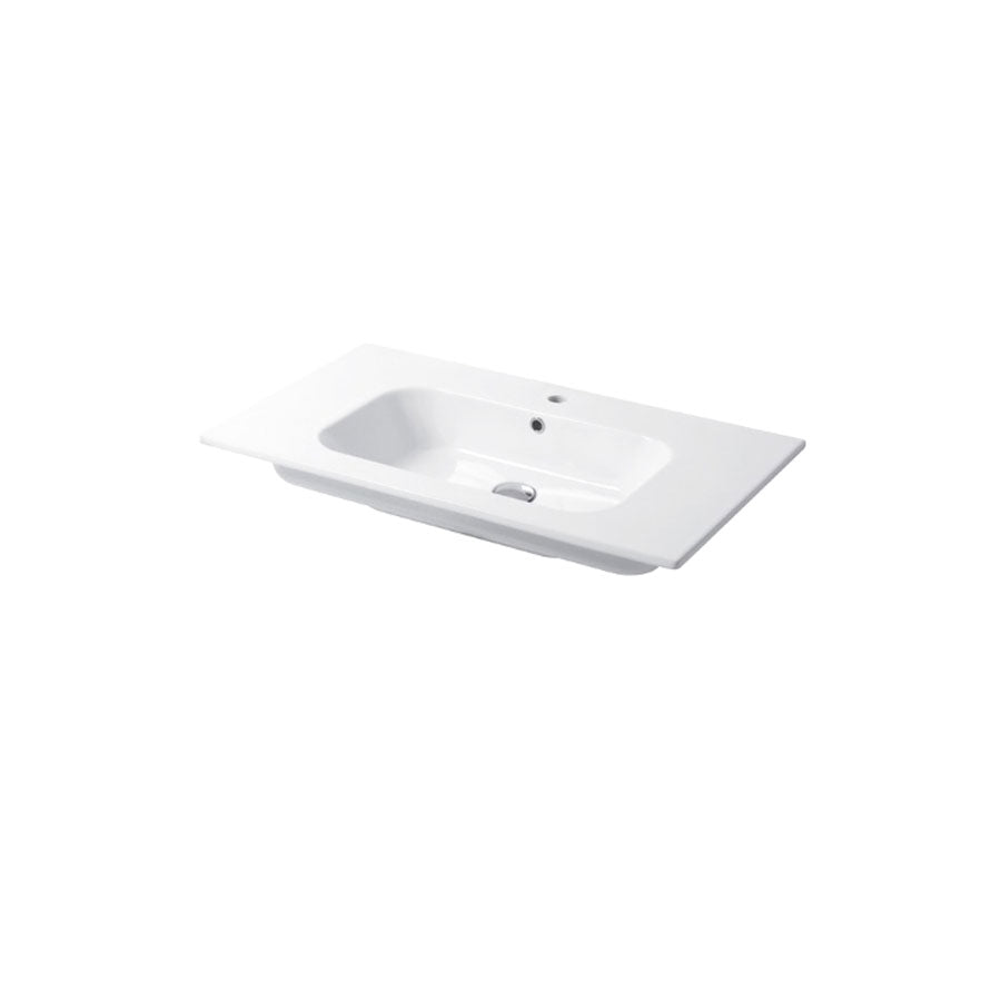 Lavabo a consolle in ceramica bianca lucida serie Qubo Square 46 Disegno-Ceramica 86cm by CeramicStore | Lo specialista del tuo bagno