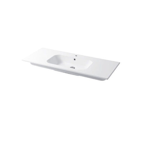 Lavabo a consolle in ceramica bianca lucida serie Qubo Square 46 Disegno-Ceramica 106cm by CeramicStore | Lo specialista del tuo bagno