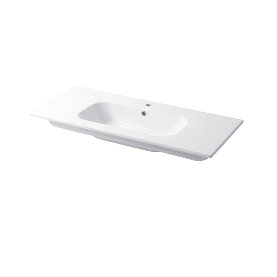 Lavabo a consolle in ceramica bianca lucida serie Qubo Square 46 Disegno-Ceramica 121cm by CeramicStore | Lo specialista del tuo bagno