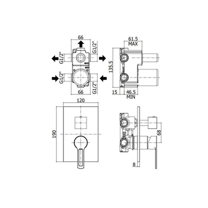 Miscelatore incasso doccia con deviatore 2 Uscite serie Ringo modello RIN018CR cromo Paffoni by CeramicStore | Lo specialista del tuo bagno