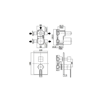 Miscelatore incasso doccia con deviatore 3 Uscite serie Ringo modello RIN019CR cromato Paffoni by CeramicStore | Lo specialista del tuo bagno