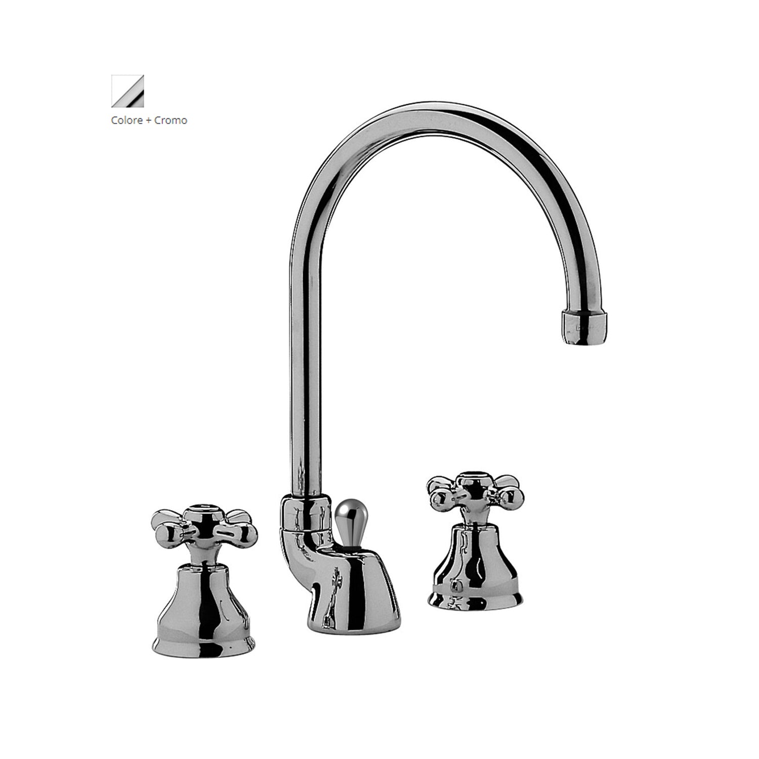 Batteria lavabo a 3 fori con canna orientabile Paffoni serie Iris - Bianco by CeramicStore | Lo specialista del tuo bagno