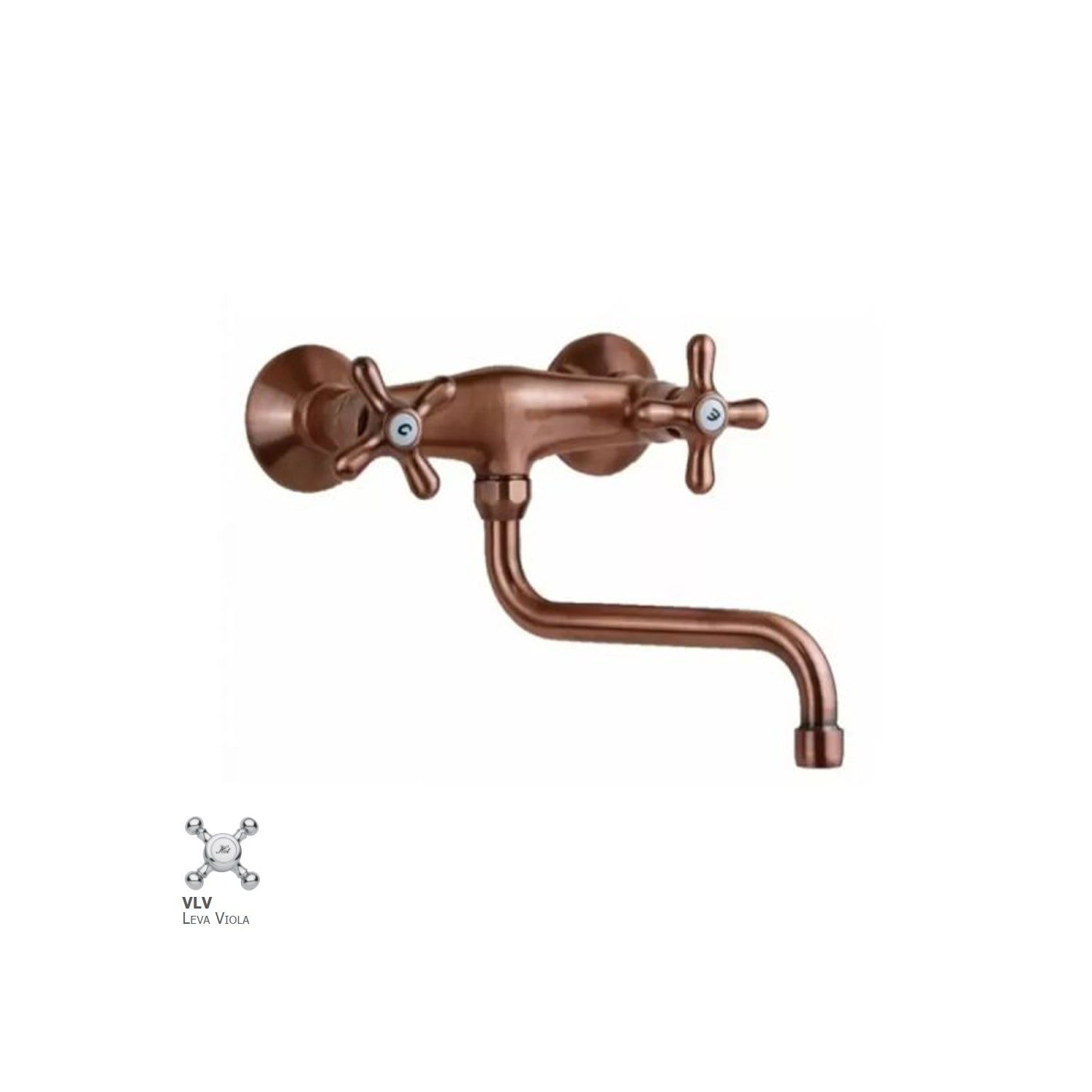 Gruppo lavello a muro con canna "S" orientabile Paffoni serie Viola - Ramato by CeramicStore | Lo specialista del tuo bagno