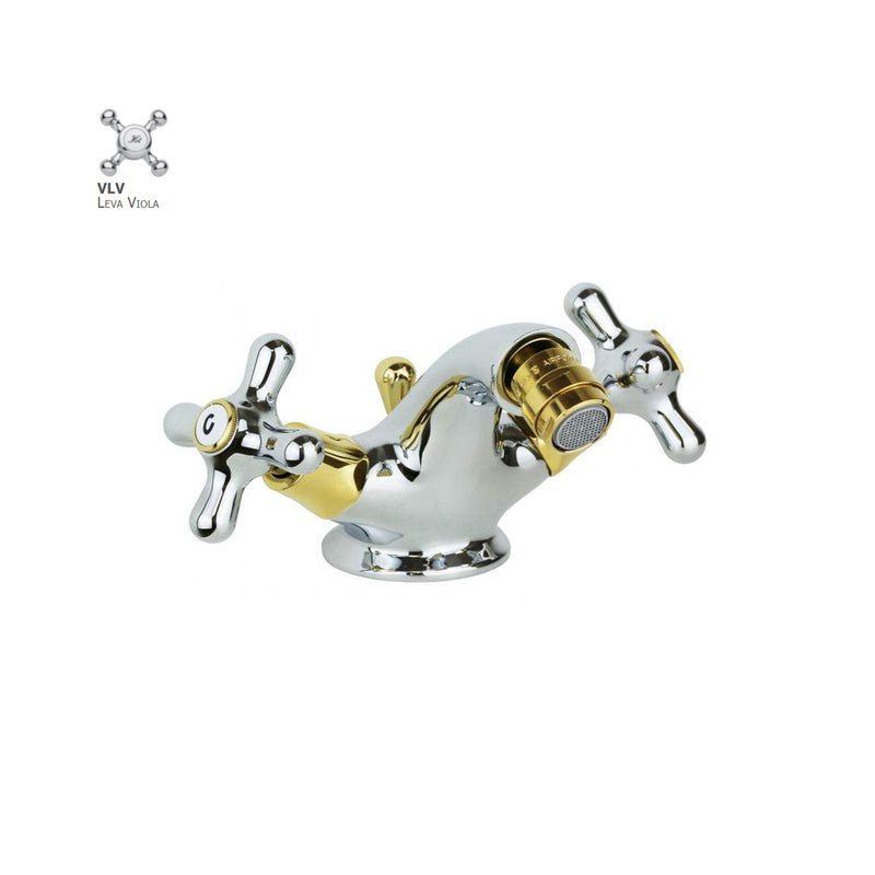 Monoforo bidet Retrà² con scarico automatico Paffoni serie Viola - Cromo/Gold finish by CeramicStore | Lo specialista del tuo bagno