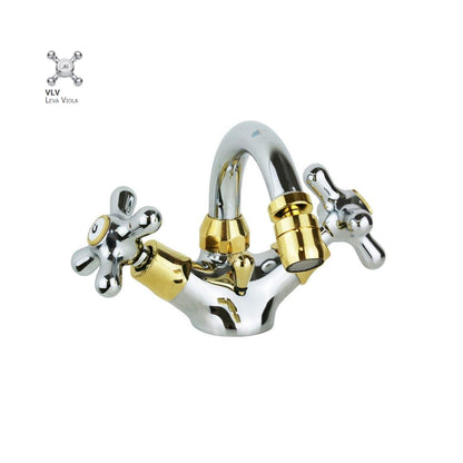 Monoforo bidet senza scarico con canna orientabile Paffoni serie Viola - Cromo/Gold finish by CeramicStore | Lo specialista del tuo bagno