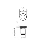 Piletta click-clack con troppo pieno per lavabo e bidet da 13 a 46 mm by CeramicStore | Lo specialista del tuo bagno