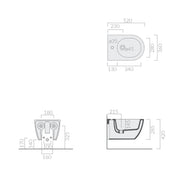 Coppia di Sanitari Sospesi 52x36 cm serie Dream di Ceramica Galassia con sedile slim soft close