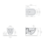 Bidet Sospeso monoforo 56x36 cm serie Dream di Ceramica Galassia