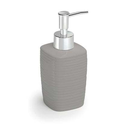 Dosasapone in ceramica con erogatore cromato Gedy serie Kelly - Grigio