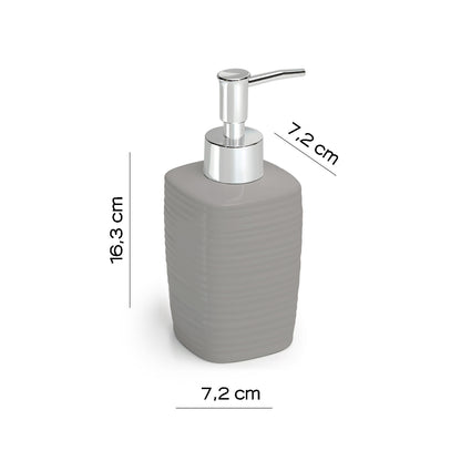 Dosasapone in ceramica con erogatore cromato Gedy serie Kelly - Grigio