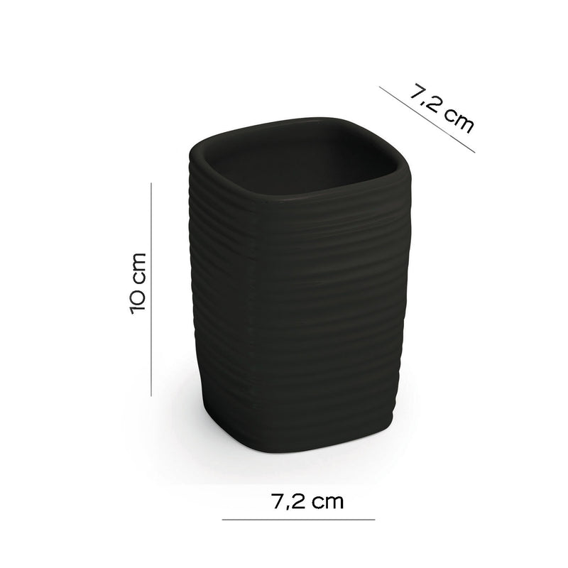 Portaspazzolini in ceramica Gedy serie Kelly - Nero