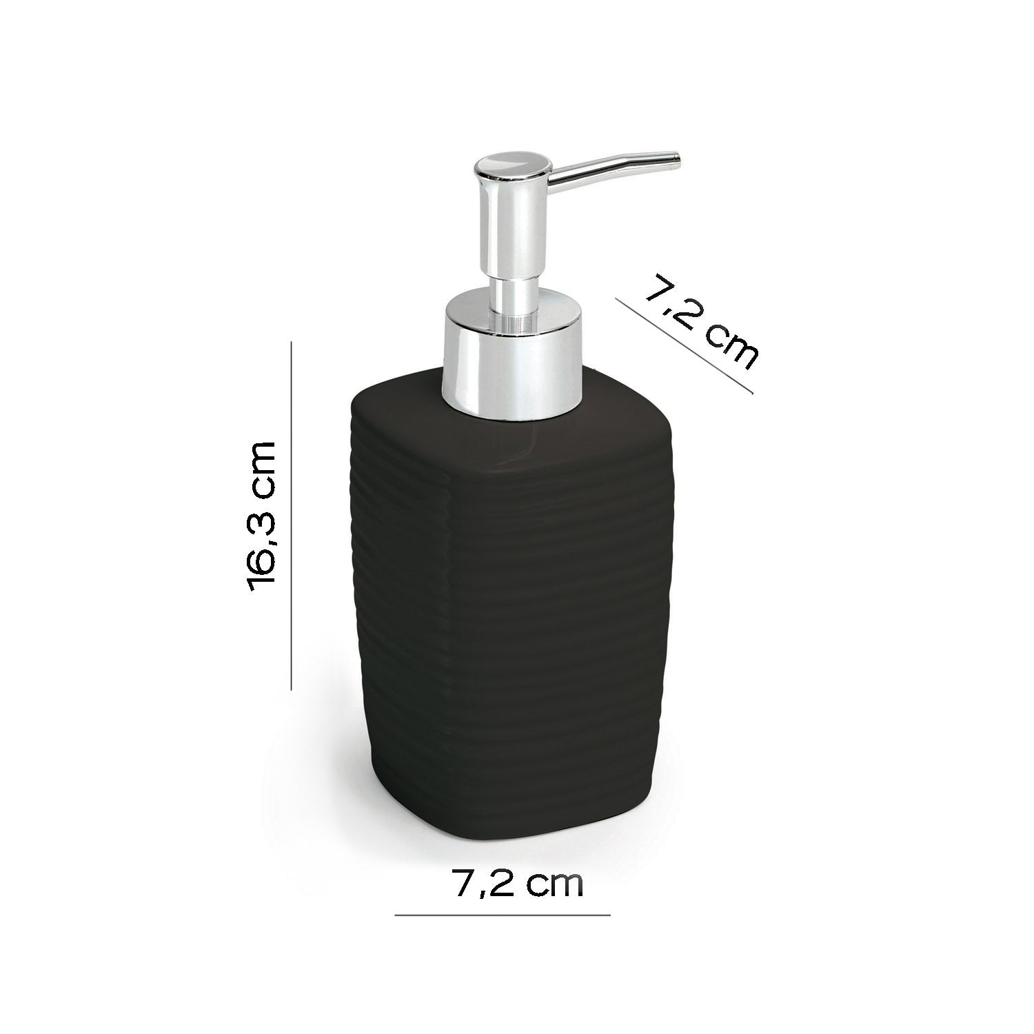 Dosasapone in ceramica con erogatore cromato Gedy serie Kelly - Nero