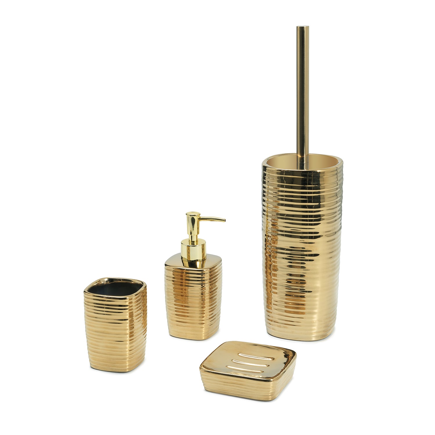Portaspazzolini in ceramica Gedy serie Kelly - Oro