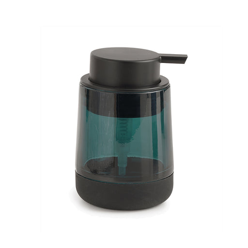 Dispenser sapone in vetro con erogatore in plastica nera Gedy serie Nicole - Verde