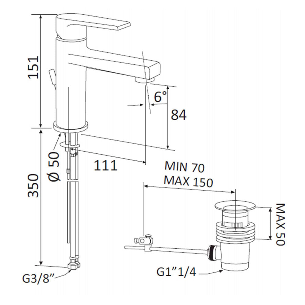 Kit miscelatori lavabo, bidet e doccia Rubinetterie Mariani linea Artic Nichel Nero Spazzolato con scarico by CeramicStore | Lo specialista del tuo bagno