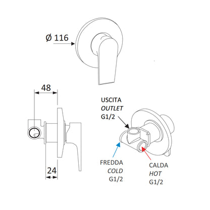 Kit miscelatori lavabo, bidet e doccia Rubinetterie Mariani linea Artic Bianco Opaco con scarico by CeramicStore | Lo specialista del tuo bagno