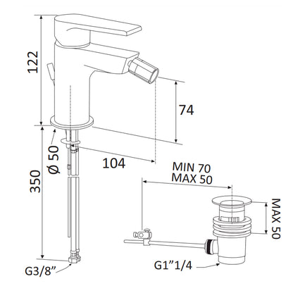 Kit miscelatori lavabo e bidet Rubinetterie Mariani linea Artic Bianco Opaco con scarico by CeramicStore | Lo specialista del tuo bagno