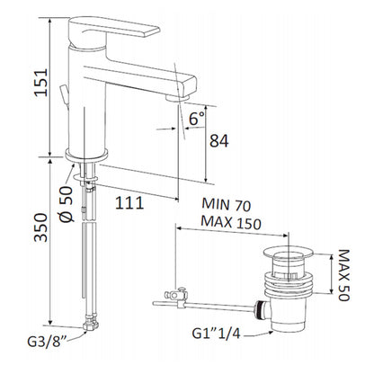 Kit miscelatori lavabo e bidet Rubinetterie Mariani linea Artic Nero Opaco con scarico by CeramicStore | Lo specialista del tuo bagno