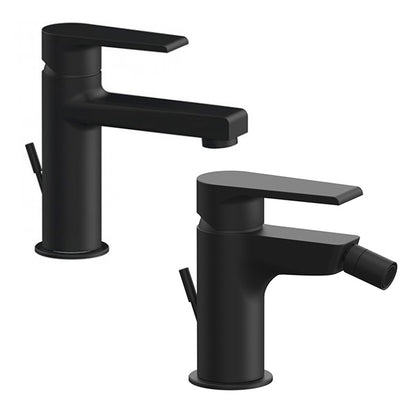 Kit miscelatori lavabo e bidet Rubinetterie Mariani linea Artic Nero Opaco con scarico by CeramicStore | Lo specialista del tuo bagno